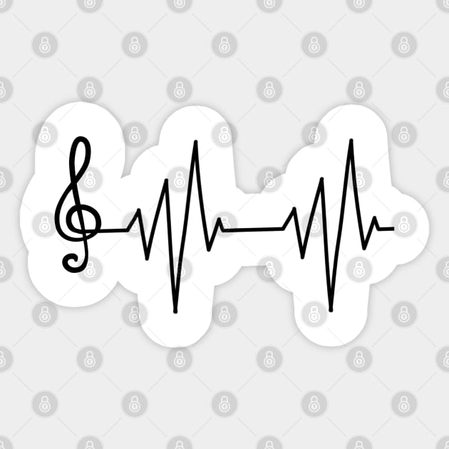 Music Heartbeat Love Singer Clef Cute Modern Forever Melody Beat DJ Gift Sticker by Kibo2020